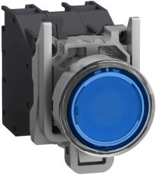 Schneider Electric Harmony XB4 - ATEX DG - XB4BP683BM5GEX - komplett világító nyomógomb, Ø22, védősapkás, 1NO, 24-240VAC/DC, kék (XB4BP683BM5GEX)
