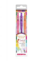Zebra Zseléstoll készlet, 0, 25 mm, nyomógombos, 'Sarasa Clip Sunset', 3 különböző szín (TZ99434) (TZ99434)