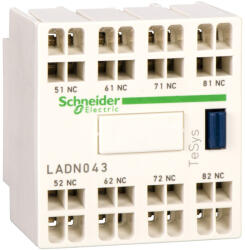 Schneider Electric TeSys D - LADN043 - Segédérintkező blokk, homloklapi, 4NY, rugós csatlakozás (LADN043)