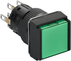Schneider Electric Harmony XB6 - XB6ECW3B2P - négyzetes zöld világító nyomógomb Ø16 - sülly. visszatérő - 24 V - 2CO (XB6ECW3B2P)
