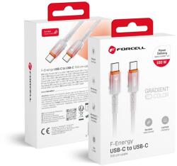Forcell USB-C FORCELL F-ENERGY C357 kábel Type C to Type C QC4.0 PD 5A 100W Gradiens 1 m fehér