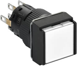Schneider Electric Harmony XB6 - XB6ECF1B2P - négyzetes fehér világító nyomógomb Ø 16 - sülly. visszatérés nyomással - 24 V - 2CO (XB6ECF1B2P)