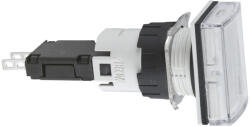 Schneider Electric Harmony XB6 - XB6DV1BB - Ø16 komplett jelzőlámpa, szögletes, fehér (XB6DV1BB)