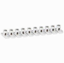 Legrand 134001 PractiboxS csavarral rögzíthető csupasz sárgaréz PE elosztókapocs, 9 kötési pont, 4x16mm2 + 5x10mm2, Icc=6 kA (134001)
