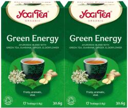 YOGI TEA 2x Bio Zöld Energia tea készlet, 17 tasak, 30.6 g