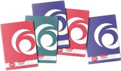 Herlitz füzetkészlet, 5db, A5, 80 lap, 70g/m2, Négyzetrácsos, Lekerekített sarkok, Szivárvány motívum (9480800-5)