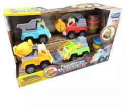 Man Yuk Toys Set camion din plastilină cu 4 vehicule (SM8106)