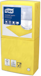 Essity GmbH Tork szalvéta koktél, 24/2 SÁRGA, 200 lap/ csomag,