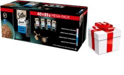 Sheba SHEBA Sauce Collection Fish Flavours Sachets 40x85 g - Teljes értékű nedves eledel felnőtt macskáknak, szószban + Macska meglepetés ingyenesen