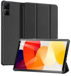 Dux Ducis Domo Tok Álló, Bőr Hatású (Aktív, Oldalra Nyíló, Trifold, Asztali Tartó, Textil Minta) Fekete Xiaomi Redmi Pad Se