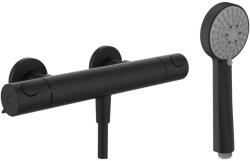 Laufen THERM Egykaros termosztátos zuhany csaptelep, Simiflex Zero flexibilis zuhanytömlővel és kézizuhannyal, Matt Titán Fekete HF506551428600 (HF506551428600)