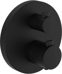 Laufen MEDA Falbaépített 2 gombos termosztátos kád/zuhany csaptelep falon kívüli része, 2 utas szabályzóval, Matt Titán Fekete HF506687428000 (HF506687428000)