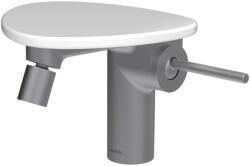 Laufen ADA Bidé csaptelep, Click-Clack lefolyófedővel, tálca lyuk nélkül, Rozsdamentes Acél/Fényes Fehér HF506710501060 (HF506710501060)