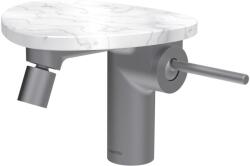 Laufen ADA Bidé csaptelep, Click-Clack lefolyófedővel, tálca lyuk nélkül, Rozsdamentes Acél/Márvány Fehér HF506710505060 (HF506710505060)