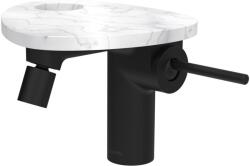 Laufen ADA Bidé csaptelep, Click-Clack lefolyófedővel, tálca lyukkal, Rozsdamentes Acél fekete/Márvány Fehér HF506710515000 (HF506710515000)