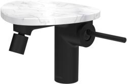 Laufen ADA Bidé csaptelep, Click-Clack lefolyófedővel, tálca lyuk nélkül, Rozsdamentes Acél fekete/Márvány Fehér HF506710515060 (HF506710515060)