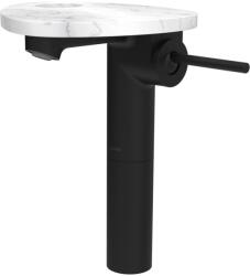 Laufen ADA Magasított egykaros mosdó csaptelep, tálca lyukkal, Fekete/Márvány Fehér HF506714515000 (HF506714515000)