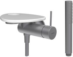 Laufen ADA Falra szerelt zuhany csaptelep, 1-pontos Simiboxhoz, kiegészítőkkel, tálca lyukkal, Rozsdamentes Acél/Fényes Fehér HF506755501000 (HF506755501000)