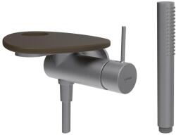Laufen ADA Falra szerelt zuhany csaptelep, 1-pontos Simiboxhoz, kiegészítőkkel, tálca lyukkal, Rozsdamentes Acél/Matt Kávé HF506755504000 (HF506755504000)