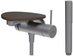 Laufen ADA Falra szerelt kád csaptelep, 1-pontos Simiboxhoz, kiegészítőkkel, tálca lyuk nélkül, Rozsdamentes Acél/Matt Kávé HF506765504060 (HF506765504060)