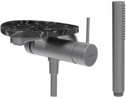 Laufen ADA Falra szerelt kád csaptelep, 1-pontos Simiboxhoz, kiegészítőkkel, tálca lyukkal, Rozsdamentes Acél/Márvány Fekete HF506765506000 (HF506765506000)