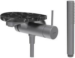 Laufen ADA Falra szerelt kád csaptelep, 1-pontos Simiboxhoz, kiegészítőkkel, tálca lyuk nélkül, Rozsdamentes Acél/Márvány Fekete HF506765506060 (HF506765506060)