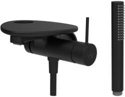 Laufen ADA Falra szerelt kád csaptelep, 1-pontos Simiboxhoz, kiegészítőkkel, tálca lyukkal, Fekete/Matt Fekete HF506765513000 (HF506765513000)