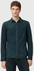 AllSaints farmering GLEASON LS SHIRT galléros, szürke, regular, M165SB - sötétkék XL
