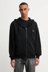 HUGO BOSS pamut melegítőfelső fekete, nyomott mintás, kapucnis, 50546874 - fekete S