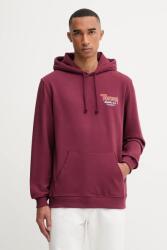 Tommy Hilfiger pamut melegítőfelső bordó, nyomott mintás, kapucnis, DM0DM22086 - burgundia S