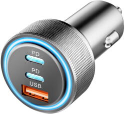 Techsuit C6 2x USB-C + USB-A PD3.0 QC3.0 65W Argintiu (KF2353918)