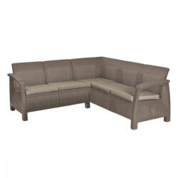 Keter Set de colț de grădină Corfu relax din ratan artificial cappuccino (241727)