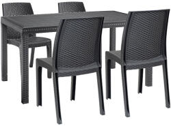 Leziter Set mobilier de grădină Hellda 4+1, grafit (LBIHELGR_LBIVANGR_4)
