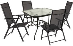Leziter Set mobilier de grădină Amira 4+1 negru (XY-ST90_YLFC-012S_4)
