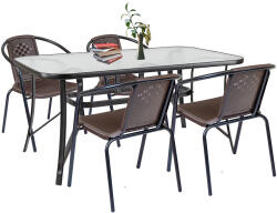 Leziter Set mobilier de grădină Elzas 4+1 maro (XY-ST1590_YX-C01_4)