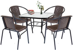 Leziter Set mobilier de gradina Rozetta 4+1 maro (XY-ST90_YX-C01_4)