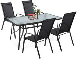 Leziter Set mobilier de grădină Arlon 4+1 negru (XY-ST1590_41075_4)