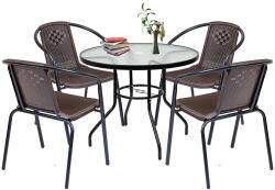 Leziter Set mobilier de grădină Lund 4+1 maro (XY-RT90_YX-C01_4)