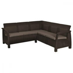 Keter Set de colț de grădină Corfu relax din ratan artificial, maro (241728)