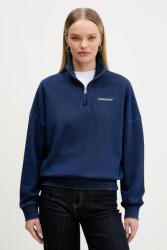 Guess Jeans pamut melegítőfelső sötétkék, sima, W5YQ10 KCXQ1 - sötétkék S