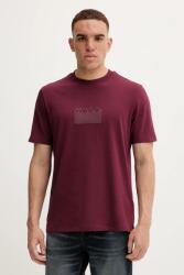 HUGO pamut póló bordó, nyomott mintás, 50546867 - burgundia L