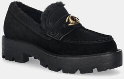 Guess velúr mokaszin YANIKAY fekete, lapos talpú, FLFYKY SUE14 - fekete Női 37