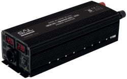 Somogyi Elektronic SAI4000LED feszültségátalakító, 2000 W/ 4000 W, módosított szinuszos, digitális kijelző, LED visszajelző, túlterhelés, túlfeszültség, rövidzárlat, kimerülés és túlemelegedés védelem