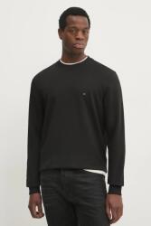 Tommy Hilfiger pamut melegítőfelső fekete, férfi, sima, MW0MW37237 - fekete M