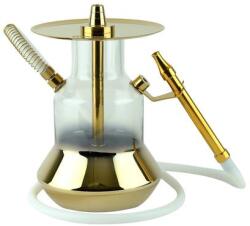 Oduman N4 Hookah Half Gold-clear Glass