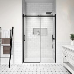 Water Fun Milano || Black toló zuhanyajtó, 140x195cm, 8mm, NANO (ZBB-1495) - waterfun