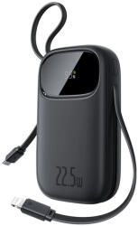 Baseus EnerFill FC31 Power Bank - 20000mAh 22.5W - Kijelzővel + USB-C & Lightning Kábellel - Fekete (P10082107123-00)