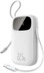 Baseus EnerFill FC31 Power Bank - 20000mAh 22.5W - Kijelzővel + USB-C & Lightning Kábellel - Fehér (P10082107213-00)