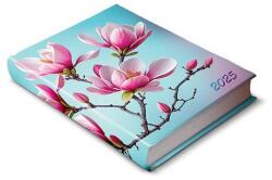 Realsystem Határidőnapló REALSYSTEM Librobello "Hölgyeknek" B/6 napi fehér lapos 3D lakk+ élfestés Magnólia 2026 (5421-62) - robbitairodaszer