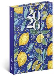 Realsystem Határidőnapló mágnessel záródó REALSYSTEM 110x160mm heti sárga lapos Lemons 2026 (5412-LE) - robbitairodaszer